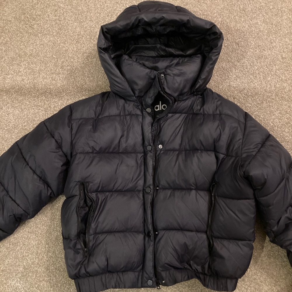Alo cropped puffer coat - XS - black